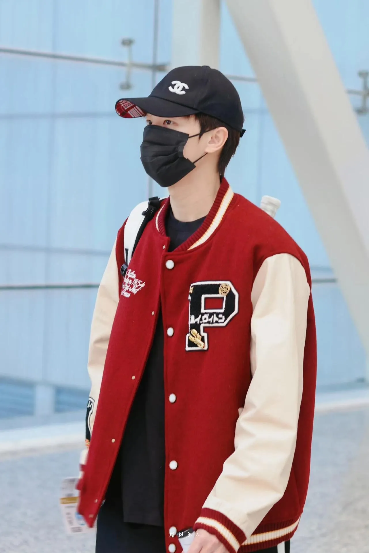 Louis Vuitton/Louis Vuitton embroidered letter logo baseball jacket